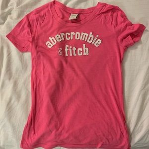 SOLD Abercrombie logo y2k shirt in hot pink